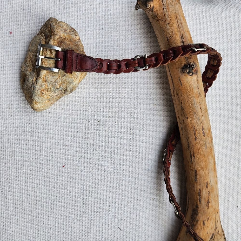 Aimee lynn made in india brown leather belt vintage 80s 90s